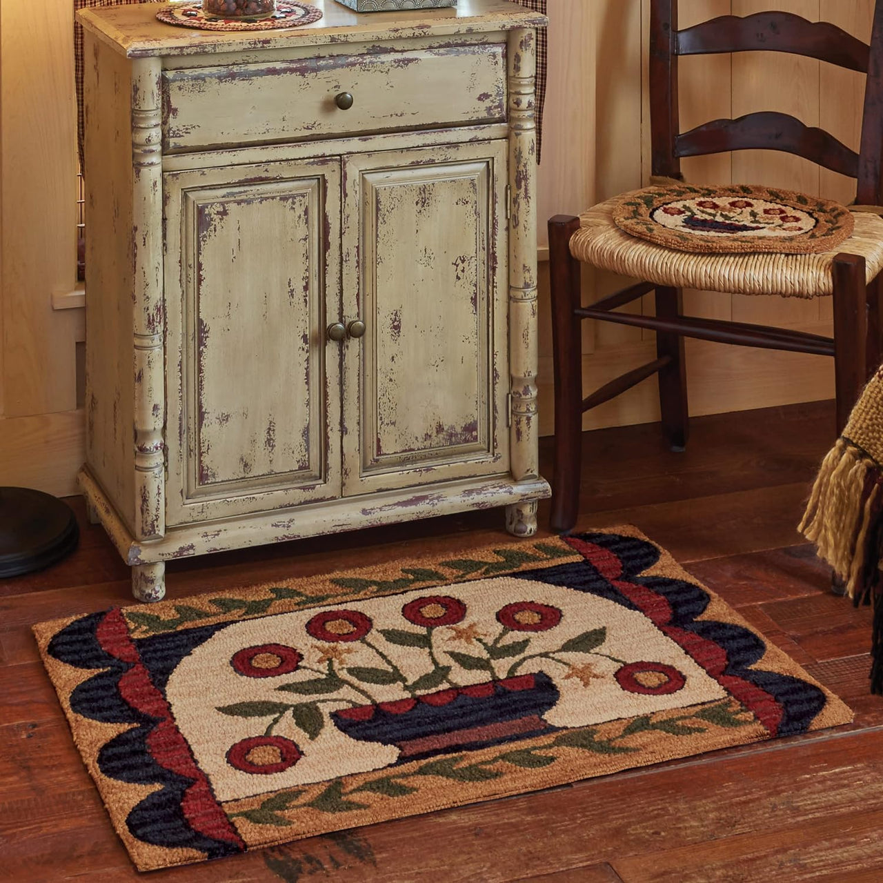 Flower Basket Hooked Rug - 24" x 36" Park Designs - The Fox Decor