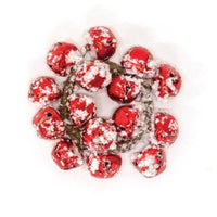 Joyful Red Jingle Bells w Snow Candle Ring 15 - The Fox Decor