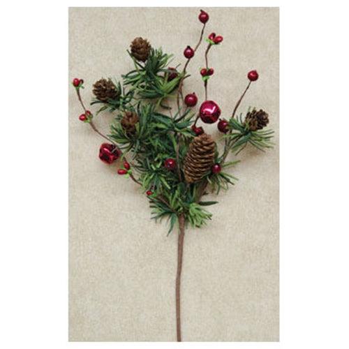 Jingle Bell Pine Pick - The Fox Decor