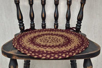Burgundy Tan Braided Chair Pad - The Fox Decor