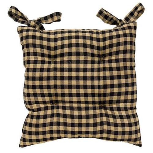 Black Check Chair Pad - The Fox Decor
