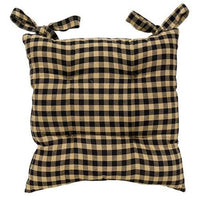 Black Check Chair Pad - The Fox Decor