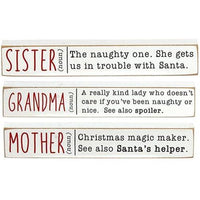 Sister Grandma Mother Mini Stick 3 Asstd - The Fox Decor