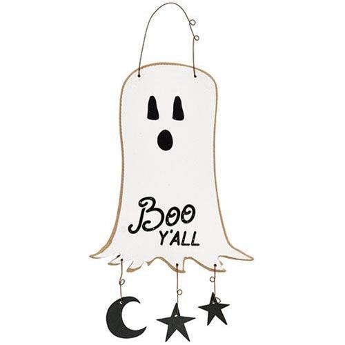 Boo Y'all Ghost Moon & Stars Hanger - The Fox Decor