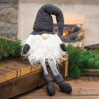 Dangle Leg Plush Gnome w Gray Hat - The Fox Decor