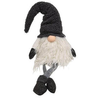 Dangle Leg Plush Gnome w Gray Hat - The Fox Decor