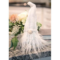 Sm Plush Cream Gnome w Ribbed Hat - The Fox Decor