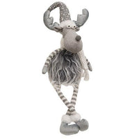 Gray Winter Fuzzy Dangle Leg Reindeer - The Fox Decor