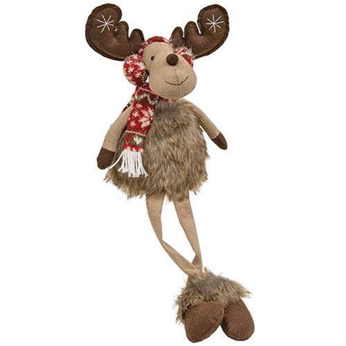 Fuzzy Nordic Sweater Dangle Leg Reindeer - The Fox Decor