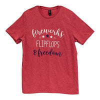 Thumbnail for Fireworks Flipflops Freedom T-Shirt Heather Red XL
