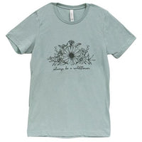 Thumbnail for Always Be A Wildflower T-Shirt Heather Dusty Blue XL
