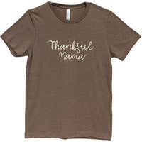 Thumbnail for Thankful Mama T-Shirt Heather Brown Small