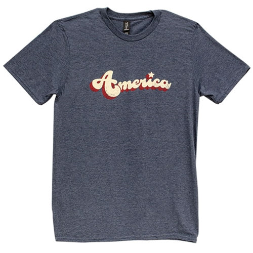 Vintage America T-Shirt Heather Navy Small