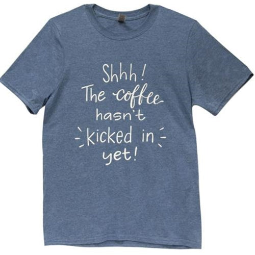 Coffee Hasn't Kicked in T-Shirt Heather Indigo Medium