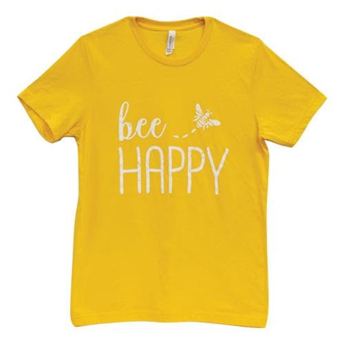 Bee Happy T-Shirt Heather Yellow Gold XXL