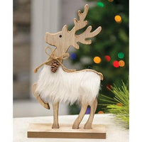 Fuzzy Nordic Reindeer on Base - The Fox Decor