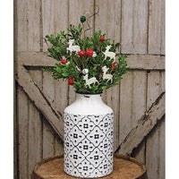 Medium Red Green White Jingle Bell & Deer Pick 2075 - The Fox Decor