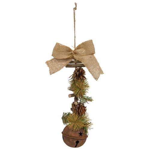 Rustic Pine & Bell Ornament - The Fox Decor