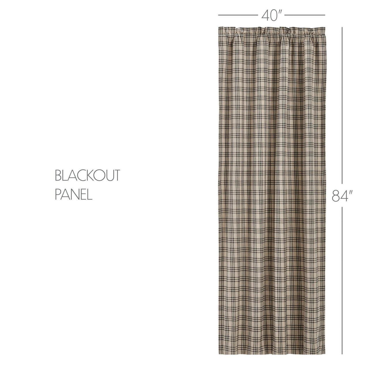 Sawyer Mill Charcoal Plaid Blackout Panel Curtain 84x40 VHC Brands - The Fox Decor