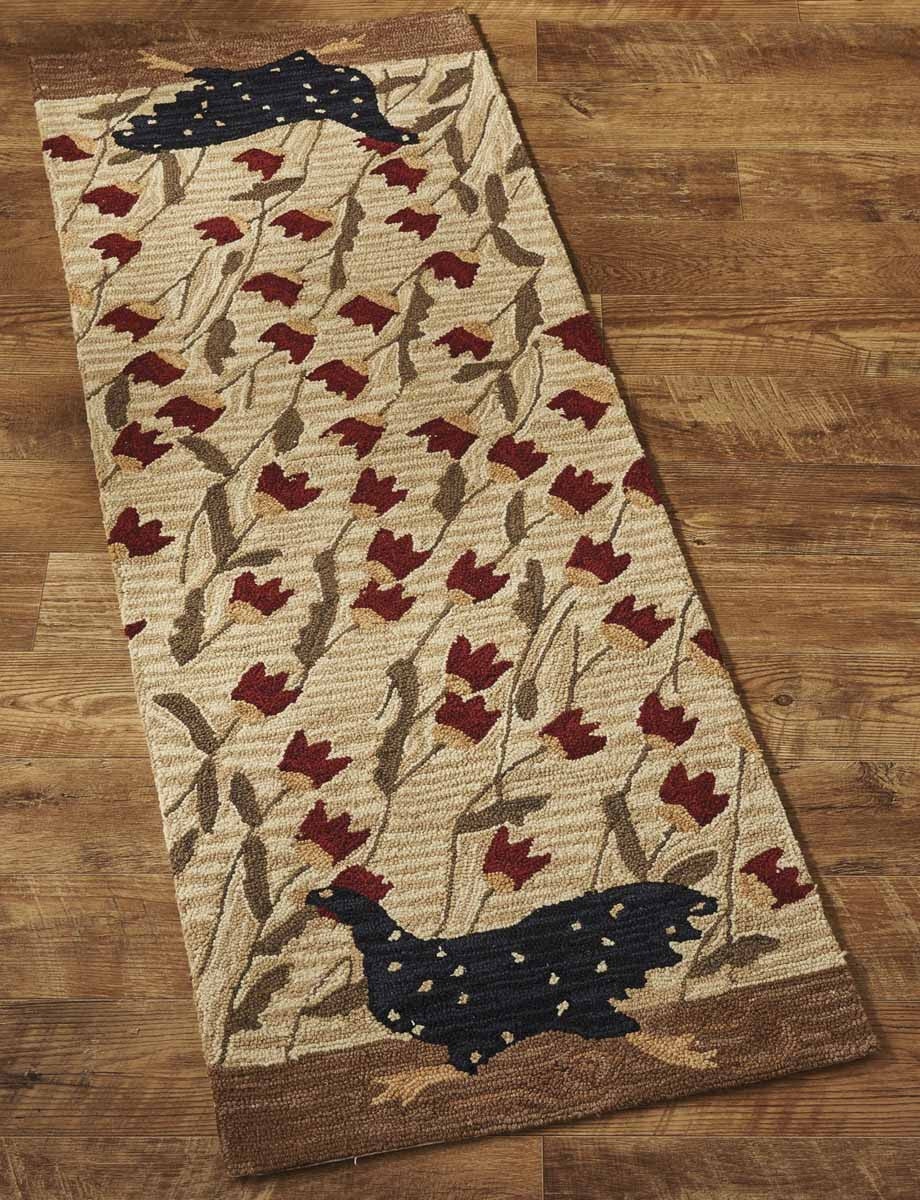 Chicken Run Hooked Rug Runner - 24"x72" (2'x6') Park Designs - The Fox Decor