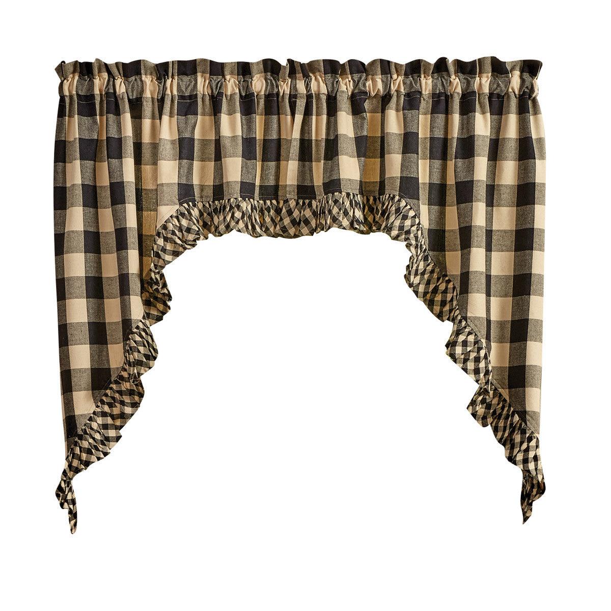 Wicklow Ruffled Swags - Black 72"x36" Park Designs - The Fox Decor