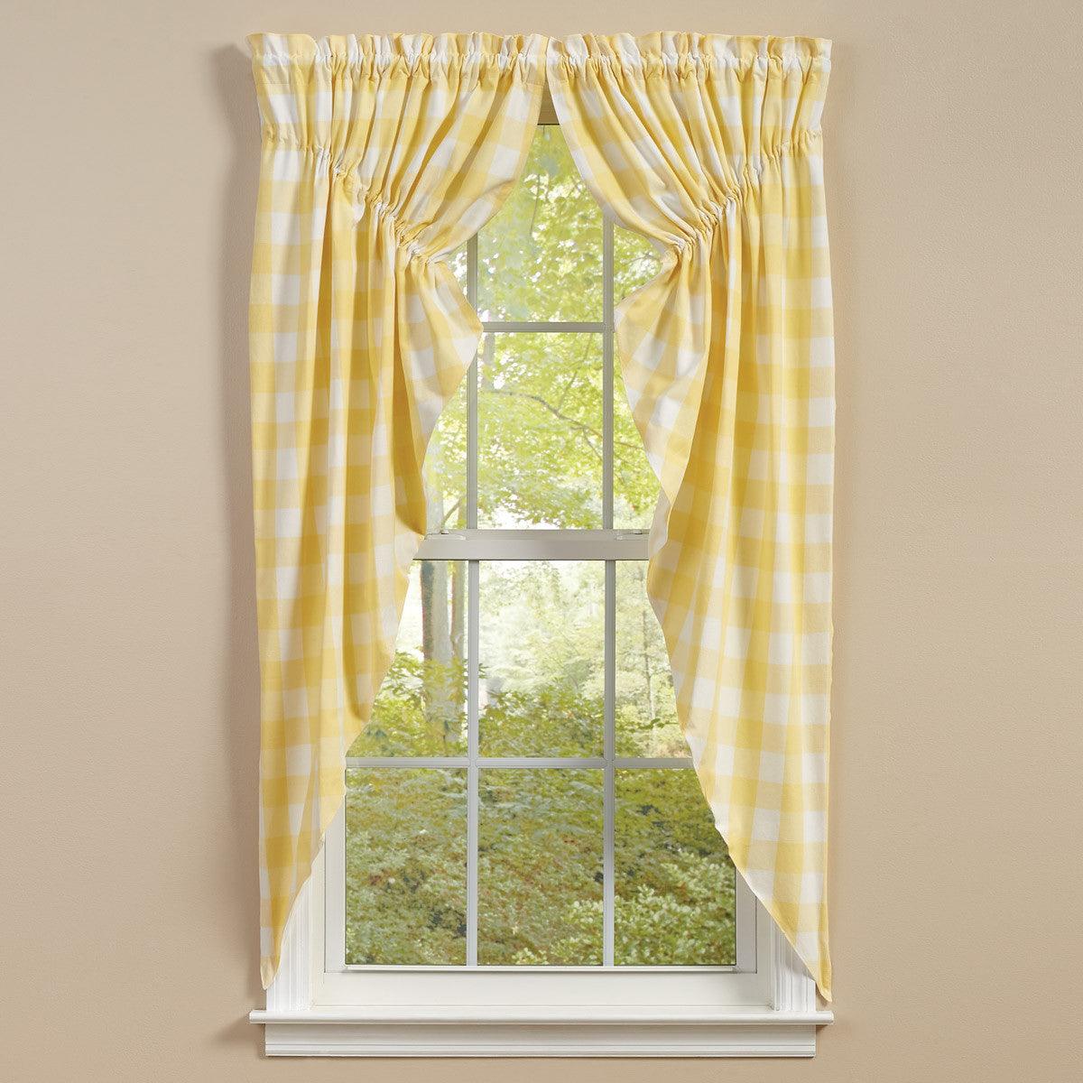 Wicklow Check Gathered Swags - Yellow 72"x63" Park Designs - The Fox Decor