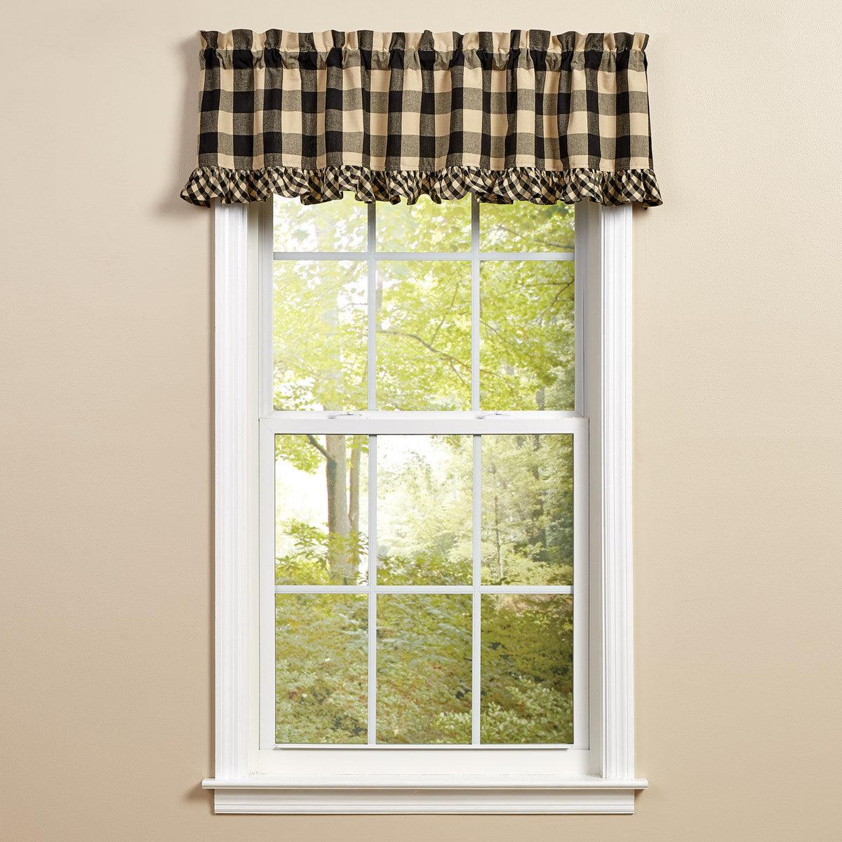 Wicklow Ruffled Valance 14" L - Black Park designs - The Fox Decor