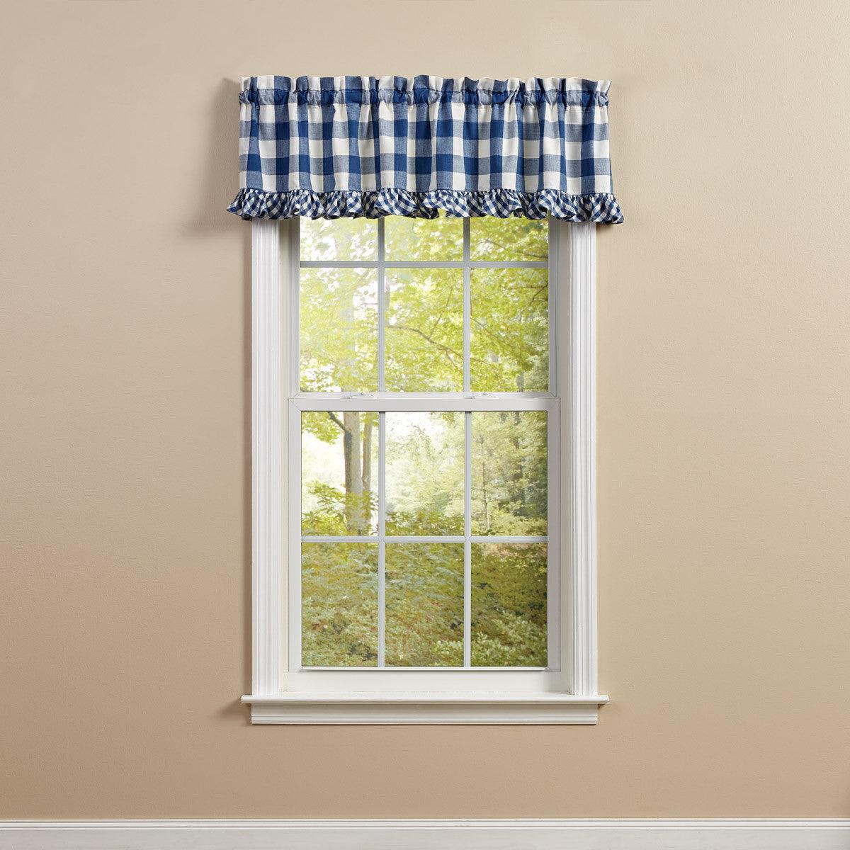 Wicklow Ruffled Valance 14" L - China Blue Park designs - The Fox Decor