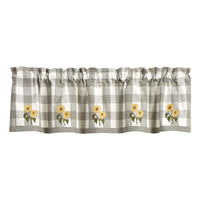 Wicklow Check Sunflower Embroidered Lined Valance Curtains 14