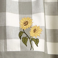 Wicklow Check Sunflower Embroidered Lined Valance Curtains 14