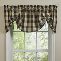 Wicklow Check Valance - Farmhouse Black Park designs - The Fox Decor
