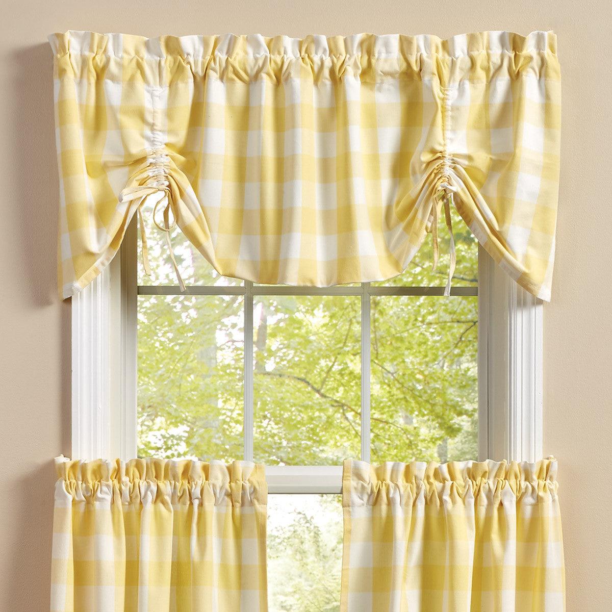 Wicklow Check Valance - Farmhouse Yellow 60"x20" Park Designs - The Fox Decor