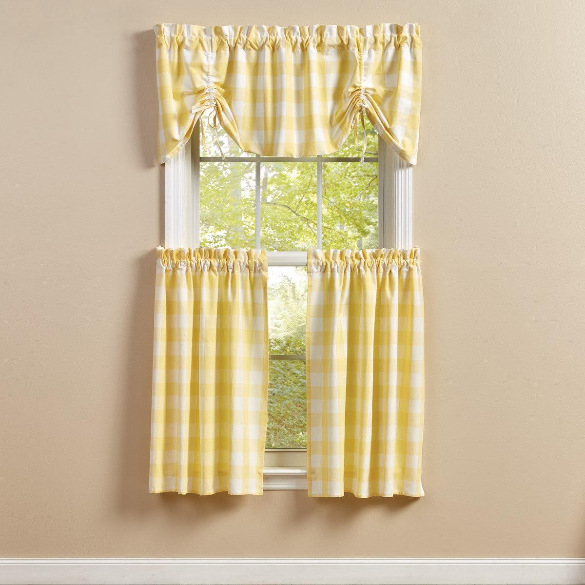 Wicklow Check Valance - Farmhouse Yellow 60"x20" Park Designs - The Fox Decor