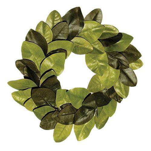 22" Elegant Magnolia Leaves Wreath - The Fox Decor