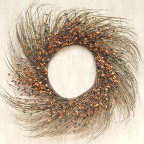 22" Prim Mix Pip & Twig Wreath - The Fox Decor