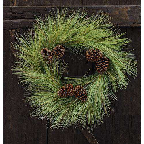 24" Woodsy Pine Wreath - The Fox Decor