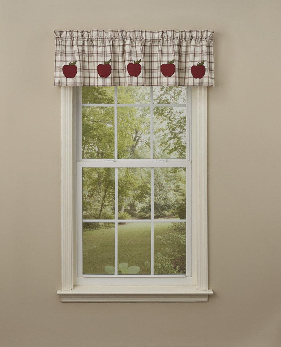 Apple Orchard Applique Lined Window Valance Park designs - The Fox Decor
