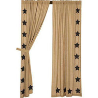 2/Set, Black Star Burlap Panels 84