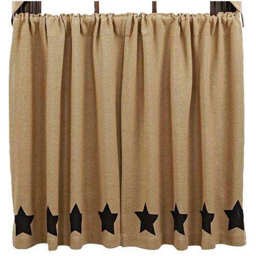 2/Set, Black Star Burlap Tiers, 36" - The Fox Decor