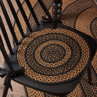 Farmhouse Jute Braided Chair Pad Set of 6 Black & Tan - The Fox Decor