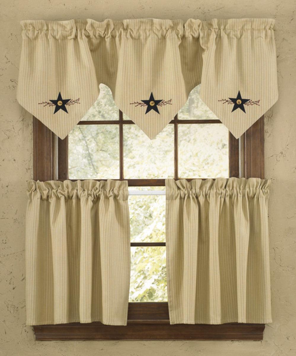 Farmhouse Star Vine Valance - Triple Point Park Designs - The Fox Decor