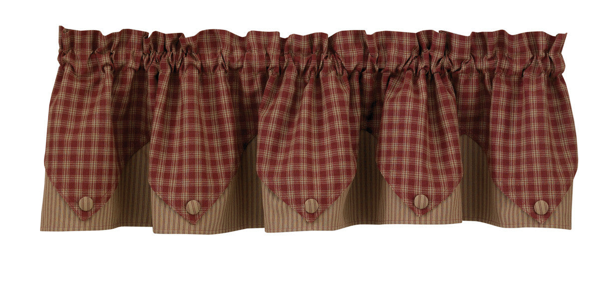 Sturbridge Lined Point Valance - Wine (72" wide x 15" long) Park Designs - The Fox Decor