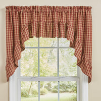 Sturbridge Plaid Ruffle Swags - Wine 72x36 Park Designs - The Fox Decor