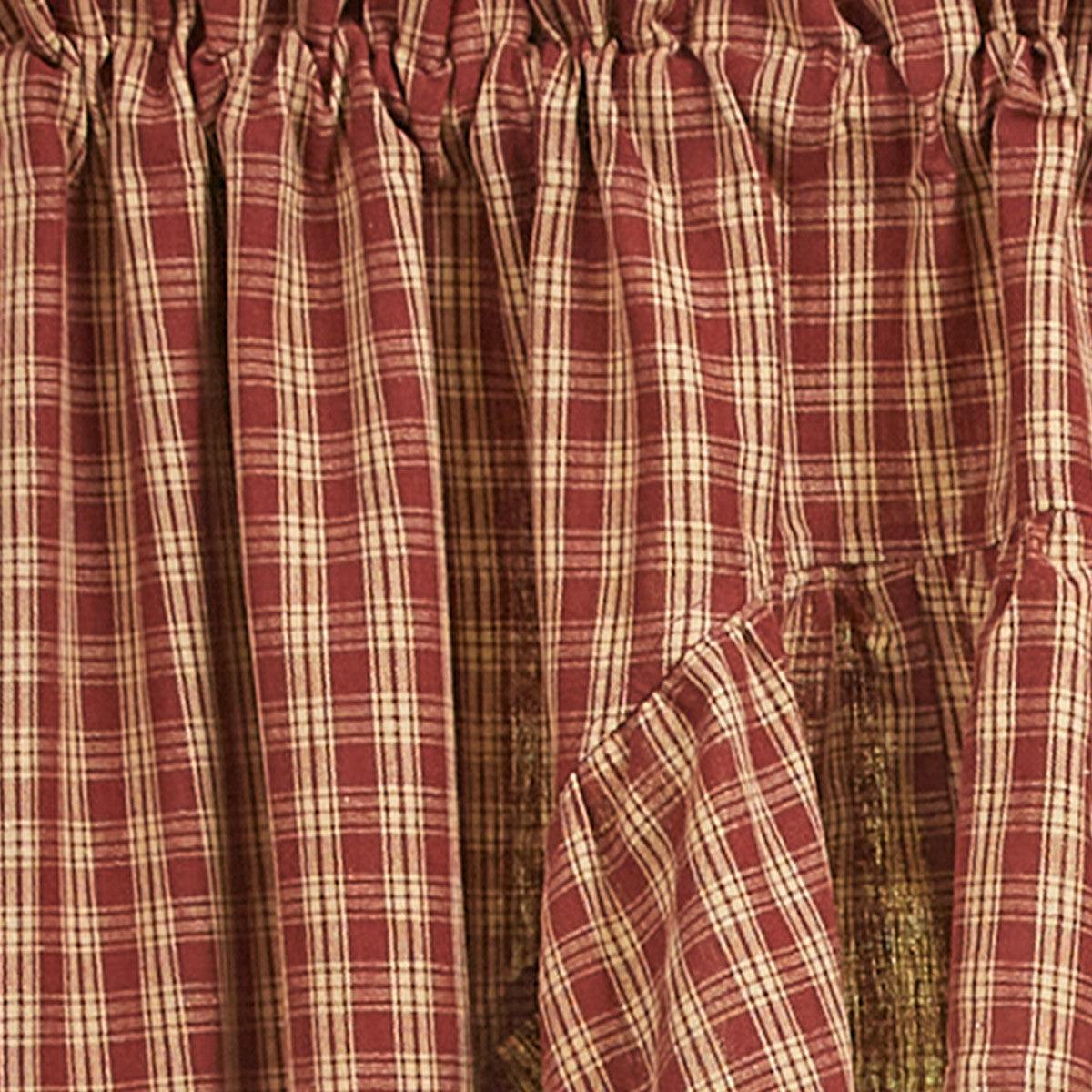 Sturbridge Plaid Ruffle Swags - Wine 72x36 Park Designs - The Fox Decor