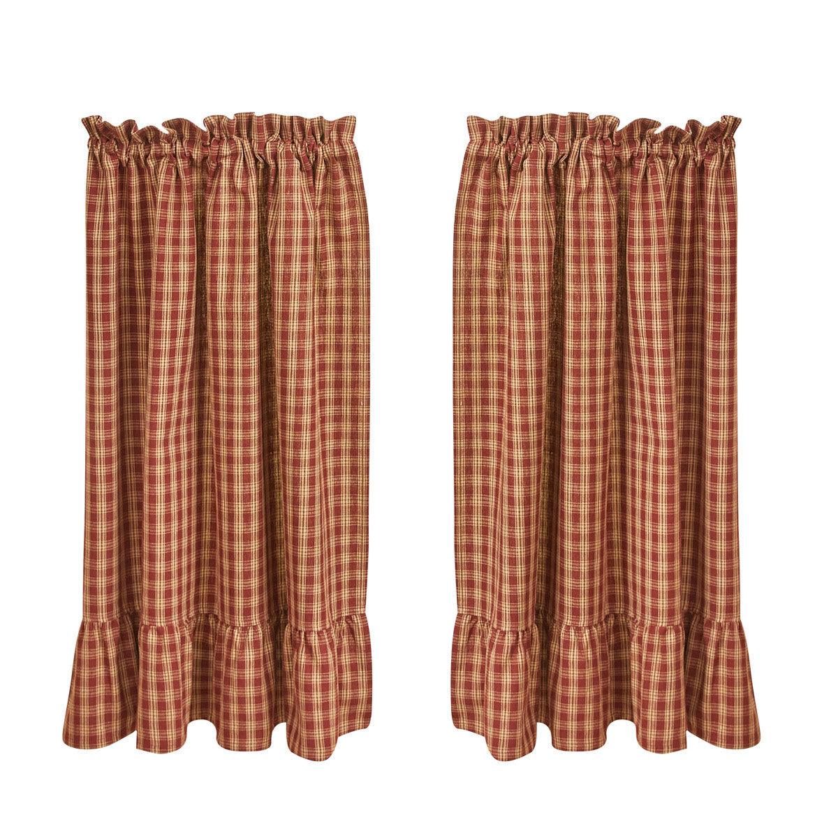 Sturbridge Plaid Ruffle Tiers - Wine 72x36 Park Designs - The Fox Decor
