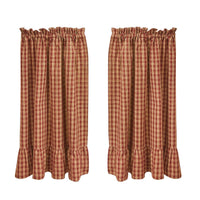 Sturbridge Plaid Ruffle Tiers - Wine 72x36 Park Designs - The Fox Decor