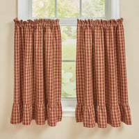Sturbridge Plaid Ruffle Tiers - Wine 72x36 Park Designs - The Fox Decor