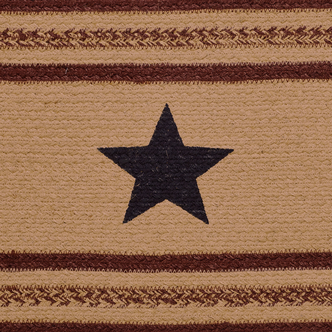 Potomac Jute Braided Table Runner Stencil Stars 13"x72" VHC Brands - The Fox Decor