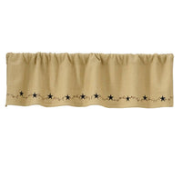 Primitive Burlap Star Valance Park designs - The Fox Decor