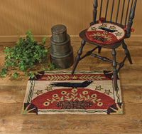 Folk Crow Hooked Rug - 24